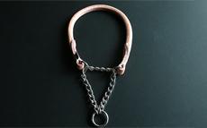 Round Leather Half Choke Collar L (Large Breeds)